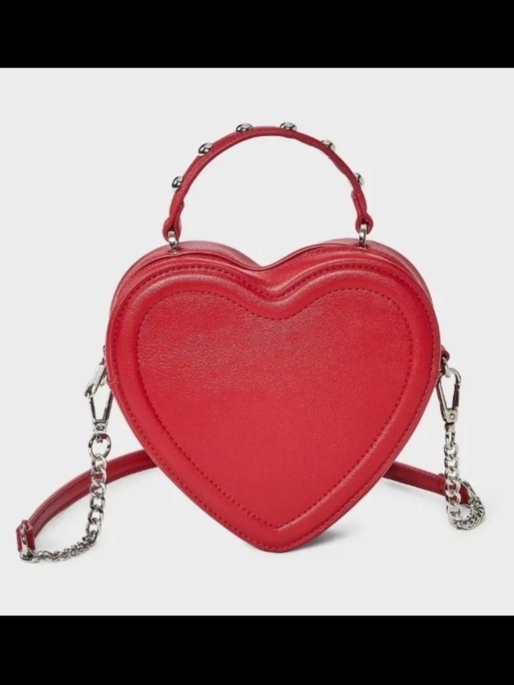 Art Class Studded Heart Shaped Crossbody Bag Red NWT - Picture 1 of 3